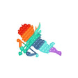 Jucarie Antistres Din Silicon Pop It Now And Flip It, 40X45 Cm, Cupidon, Curcubeu - vivimall.ro