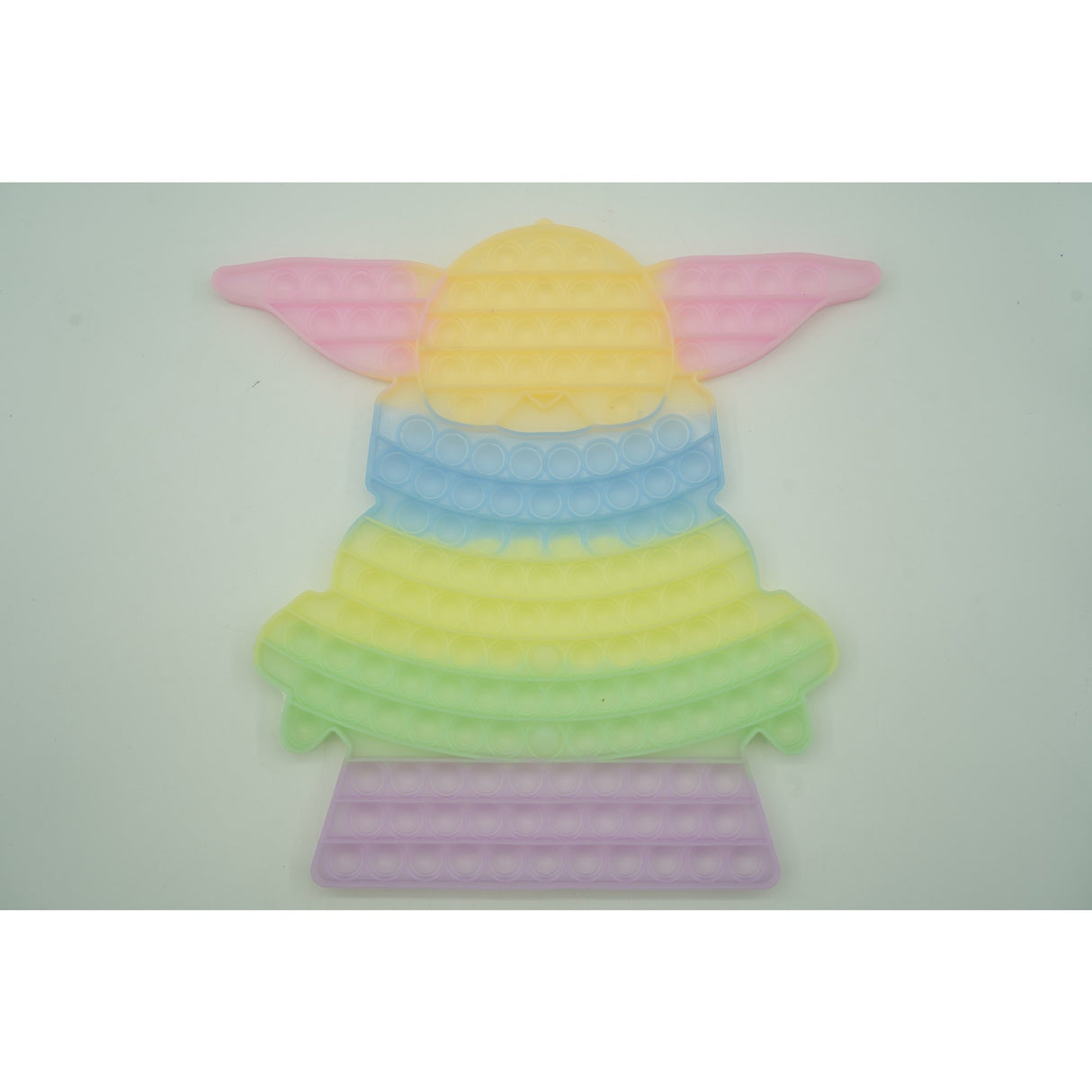 Jucarie antistres din silicon Vivimall®, Pop it Now and Flip It, Baby Yoda, 30 cm, Fosforescent, Multicolor - vivimall.ro