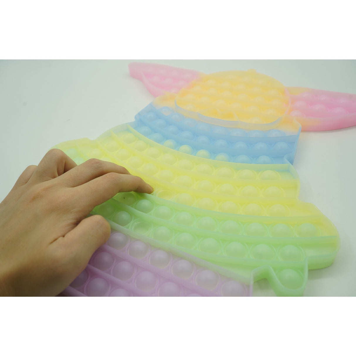 Jucarie Antistres Din Silicon, Pop It Now And Flip It, Baby Yoda, 30 Cm, Fosforescent