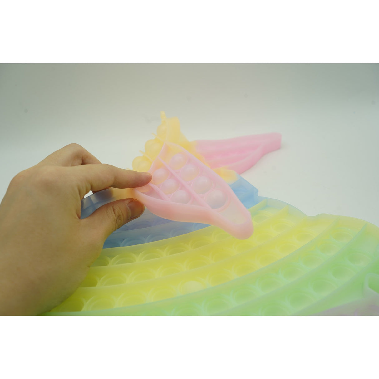 Jucarie Antistres Din Silicon, Pop It Now And Flip It, Baby Yoda, 30 Cm, Fosforescent