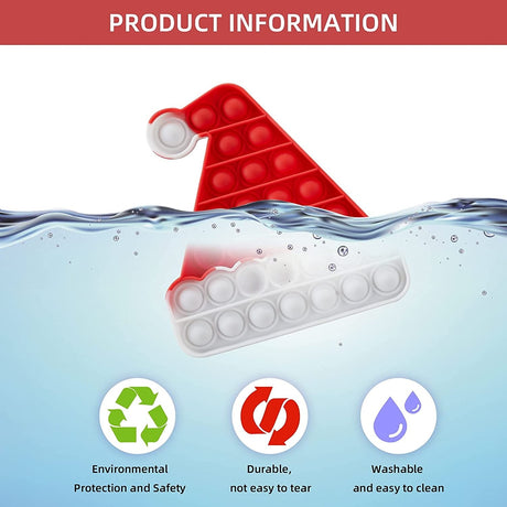 Jucarie antistres din silicon, Flippy, Pop It Now and Flip It, Caciula Mos Craciun, Alb-Rosu - vivimall.ro