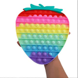Jucarie Antistres Din Silicon Pop It Now And Flip It, Capsuna Mare