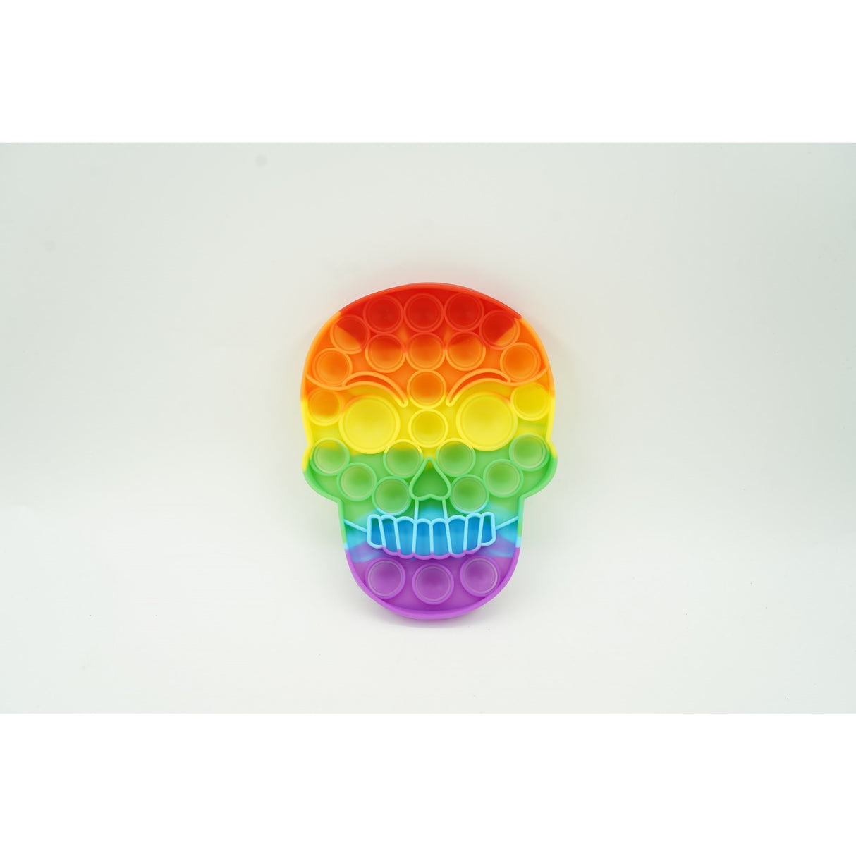 Jucarie antistres din silicon, Vivimall, Pop It Now and Flip It, Craniu, Multicolor - vivimall.ro