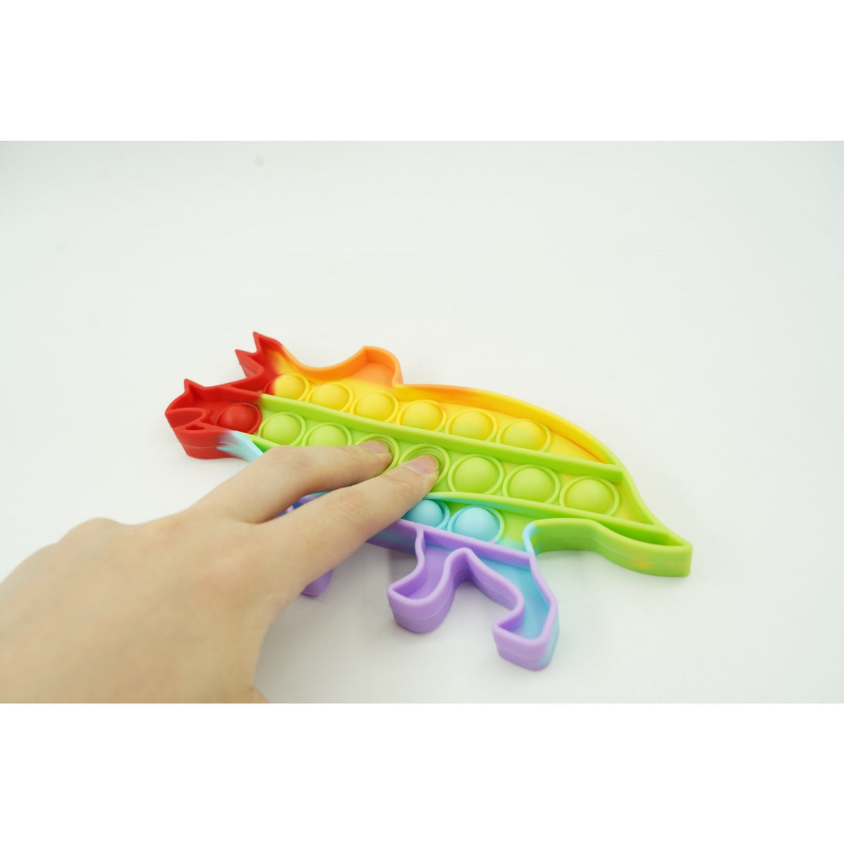 Jucarie Antistres Din Silicon, Pop It Now And Flip It, Dinozaur Mic, Multicolor V3 - vivimall.ro