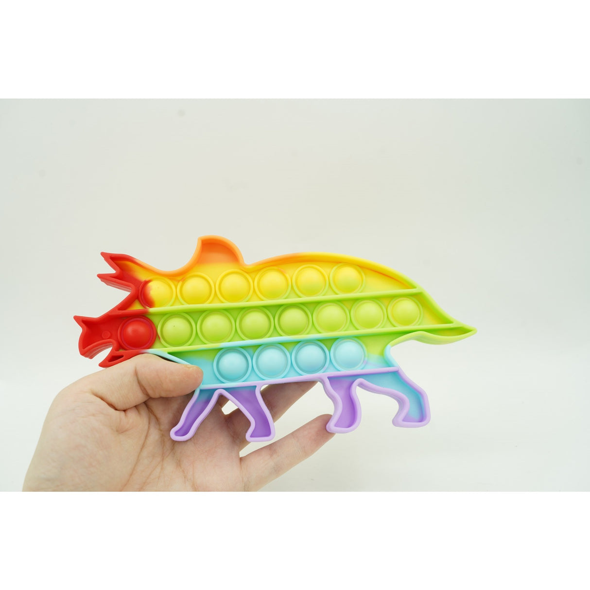 Jucarie Antistres Din Silicon, Pop It Now And Flip It, Dinozaur Mic, Multicolor V3 - vivimall.ro