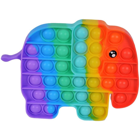 Jucarie antistres din silicon, Vivimall, Pop It Now and Flip It, Elefant Mic, Curcubeu - vivimall.ro