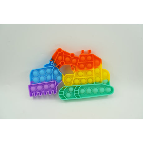 Jucarie Antistres Din Silicon Pop It Now And Flip It,Excavator,Multicolor,Model 4 - vivimall.ro