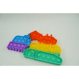 Jucarie Antistres Din Silicon Pop It Now And Flip It,Excavator,Multicolor,Model 4 - vivimall.ro
