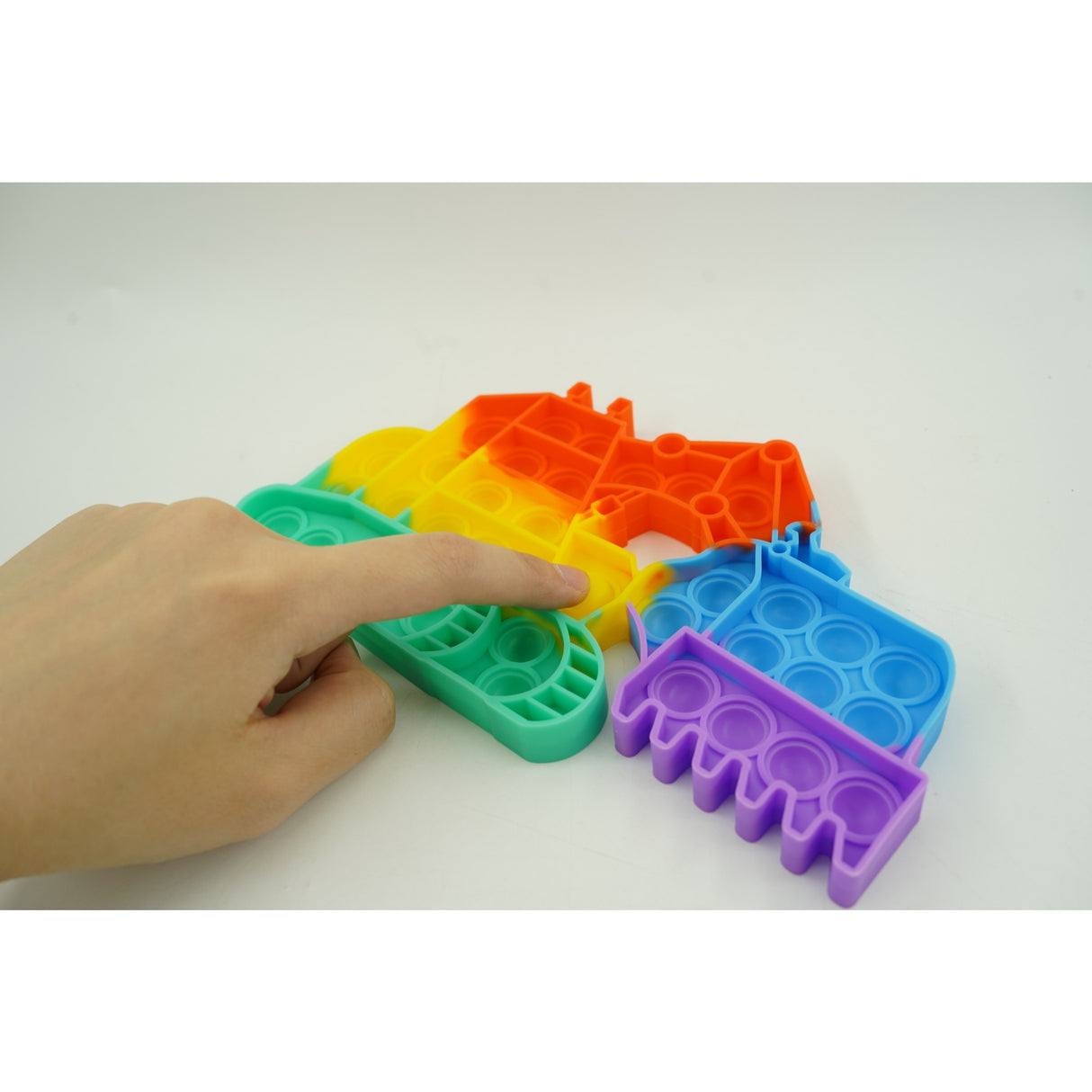 Jucarie Antistres Din Silicon Pop It Now And Flip It,Excavator,Multicolor,Model 4 - vivimall.ro