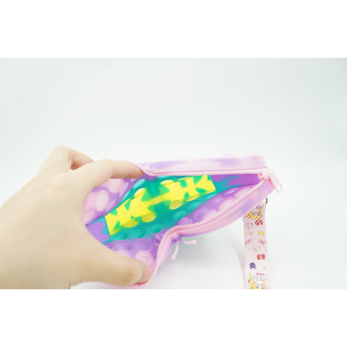 Jucarie antistres din silicon, Flippy, Pop It Now and Flip It, Geanta de umar, Fluture, Macarons - vivimall.ro