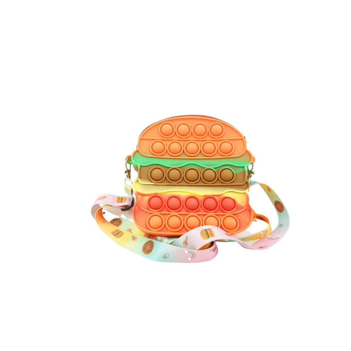 Jucarie Antistres Din Silicon, Pop It Now And Flip It, Geanta De Umar, Hamburger