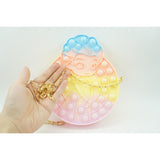 Jucarie antistres din silicon, Flippy, Pop It Now and Flip It, Geanta de umar, Mica printesa, 16 cm, Macarons - vivimall.ro