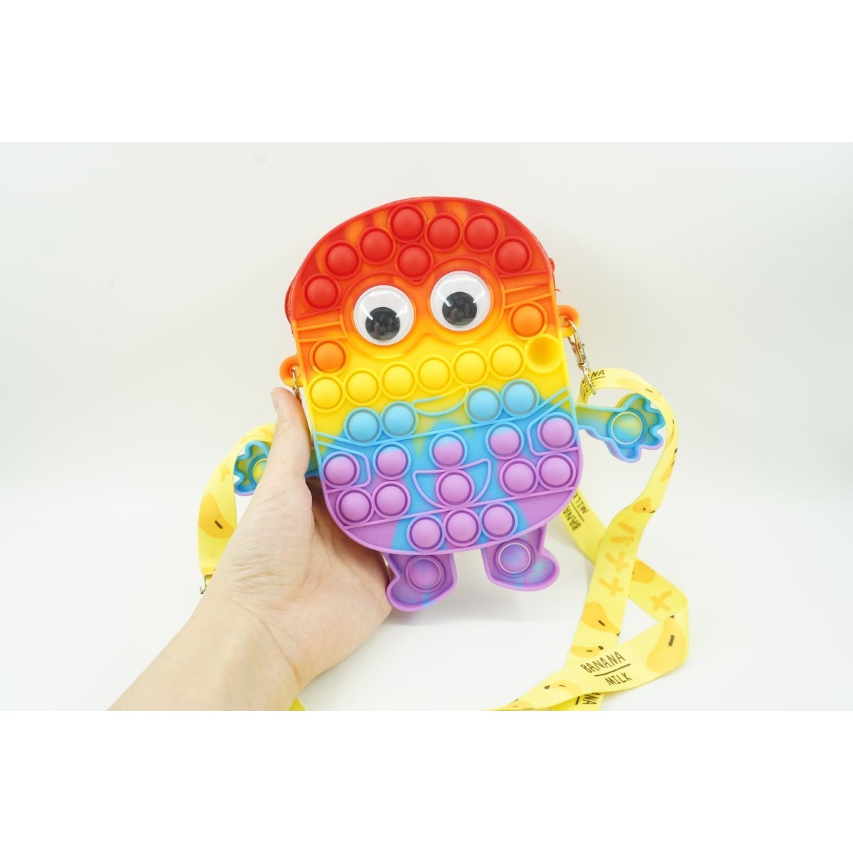 Jucarie Antistres Din Silicon, Pop It Now And Flip It, Geanta De Umar, Minion