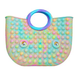 Jucarie Antistres, Tip Pop It Now And Flip It, Geanta, Din Silicon, 28 Cm, Multicolor - vivimall.ro
