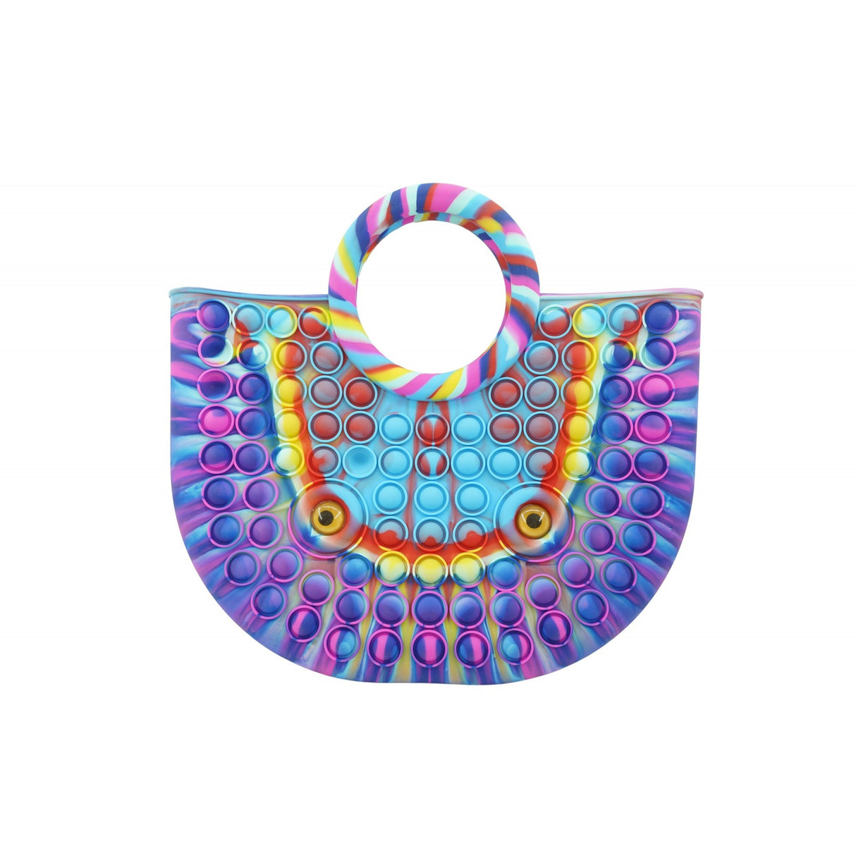 Jucarie Antistres din silicon Flippy, Pop It Now And Flip It, Geanta mare, 28 cm, Multicolor, V1 - vivimall.ro