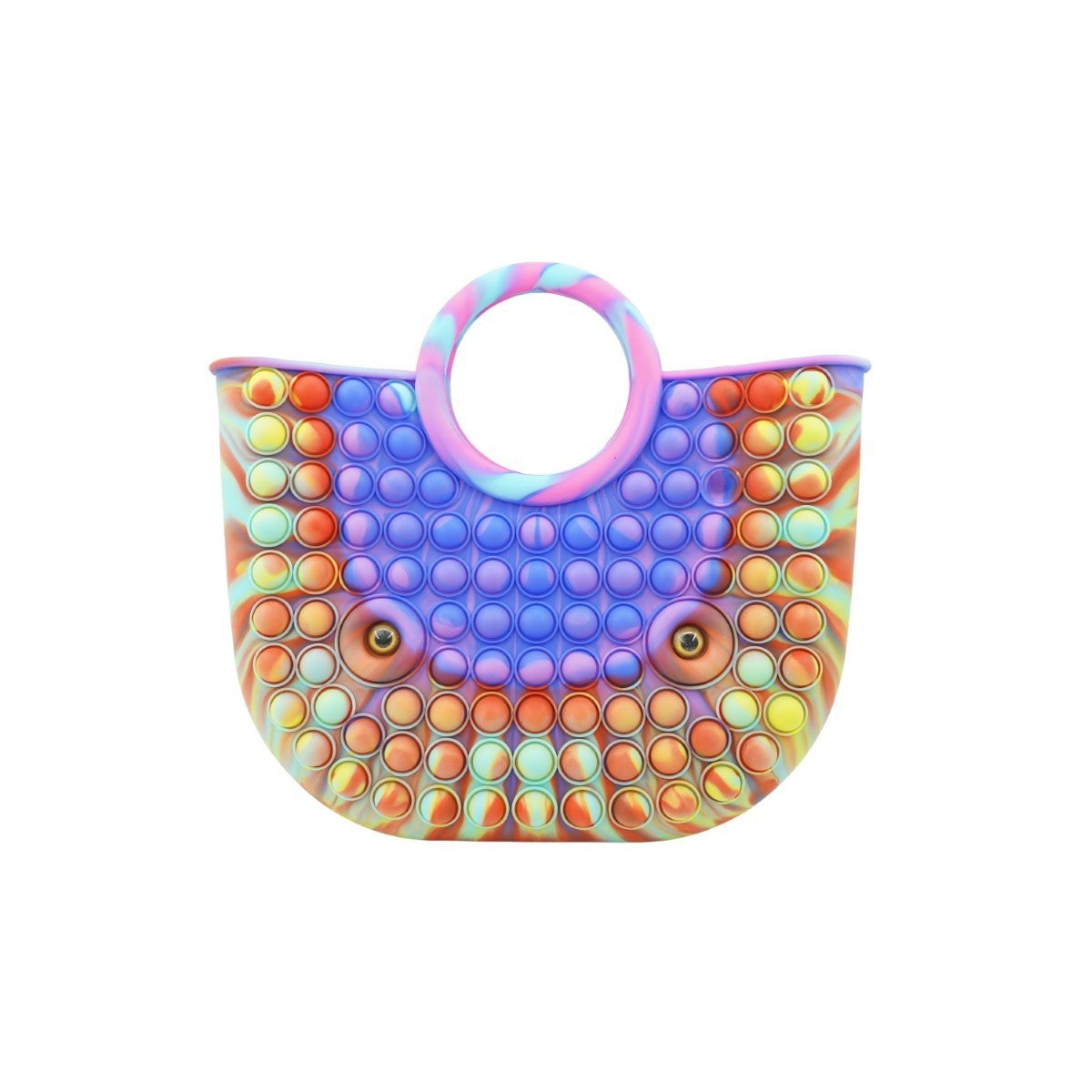 Jucarie Antistres din silicon Flippy, Pop It Now And Flip It, Geanta mare, 28 cm, Multicolor, V5 - vivimall.ro