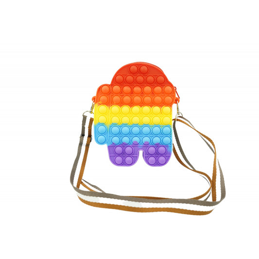 Jucarie antistres din silicon, Vivimall, Pop It Now and Flip It, Geanta mica, Among Us, Multicolor - vivimall.ro