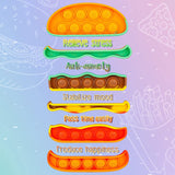 Jucarie Antistres Din Silicon, Pop It Now And Flip It, Hamburger