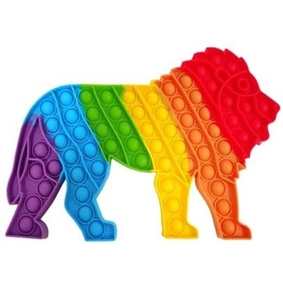 Jucarie antistres din silicon, Vivimall, Pop It Now and Flip It, Leu, Multicolor - vivimall.ro