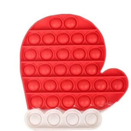 Jucarie antistres din silicon, Flippy, Pop It Now and Flip It, Manusa Mos Craciun, Alb-Rosu - vivimall.ro