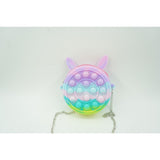 Jucarie antistres din silicon Flippy, Pop it Now and Flip It ,Mini Geanta, Iepuras, 6 cm, Macarons - vivimall.ro