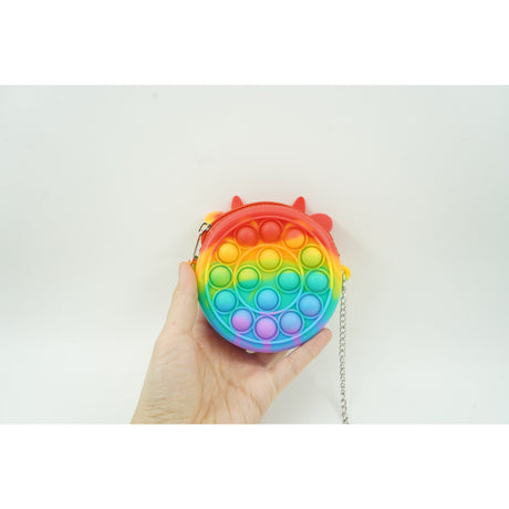 Pop It Mini Geanta Vacuta 6 Cm Curcubeu | FlipFun 1