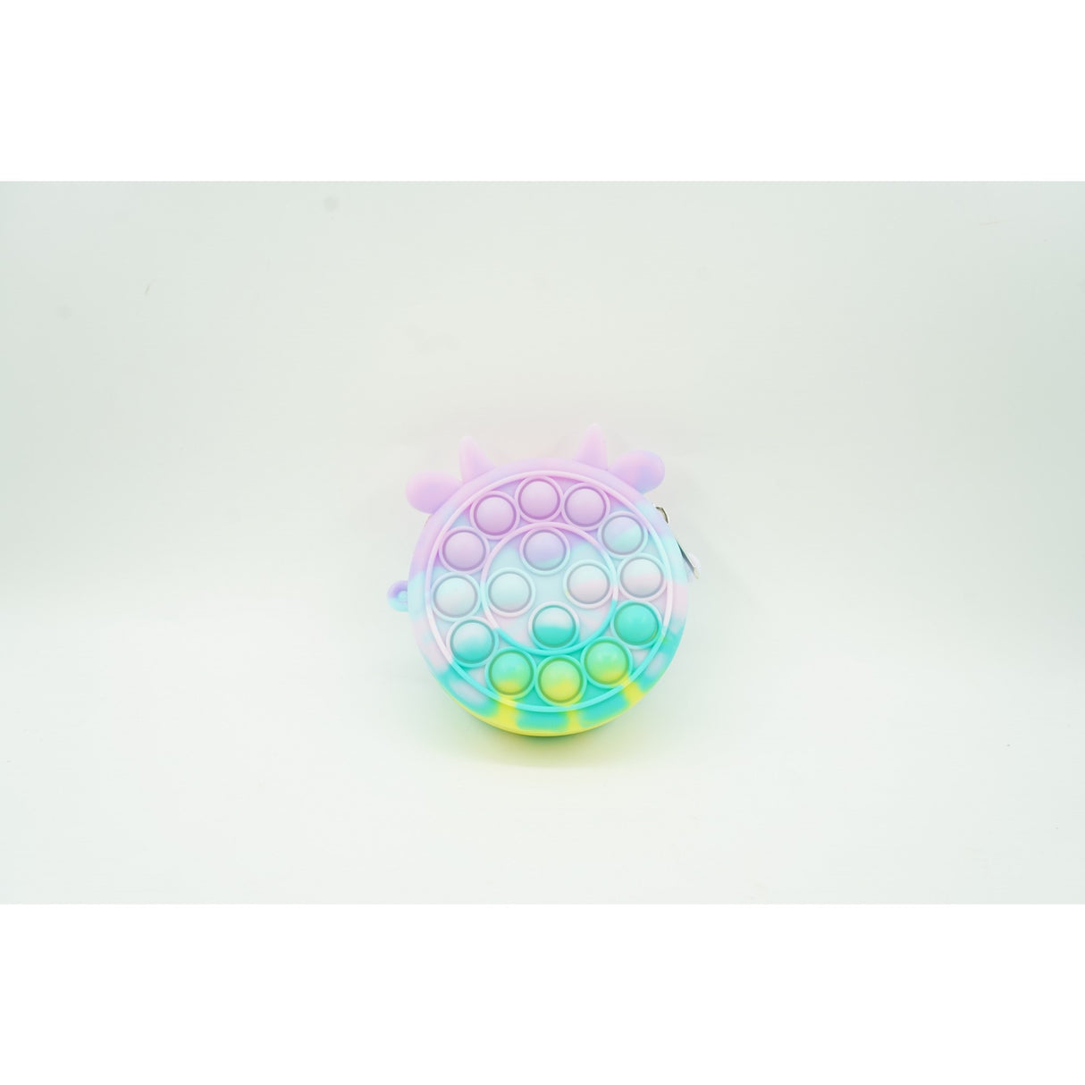 Jucarie antistres din silicon Flippy, Pop it Now and Flip It ,Mini Geanta, Vacuta, 6 cm, Macarons - vivimall.ro