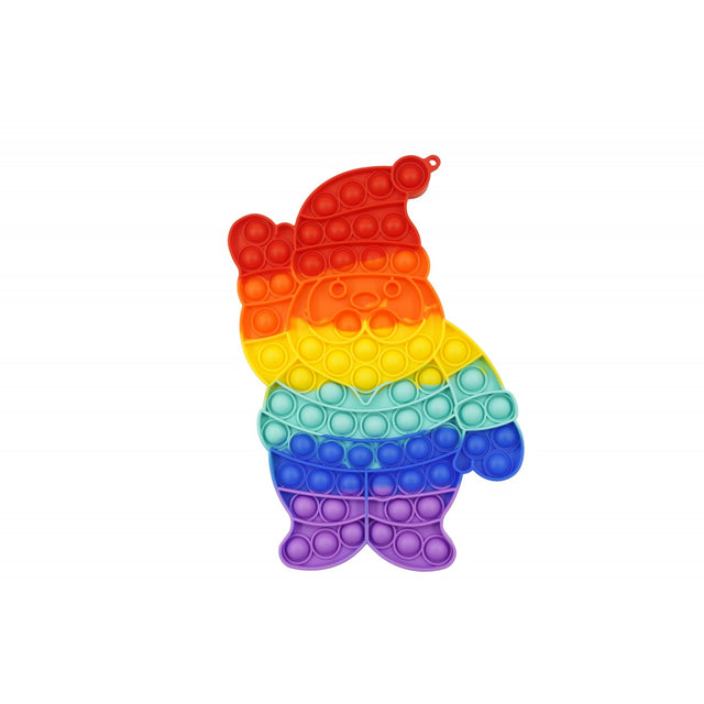 Jucarie antistres din silicon, Vivimall, Pop It Now and Flip It, Mos Craciun, Curcubeu - vivimall.ro