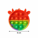 Jucarie Antistres din Silicon, Flippy, Pop It Now And Flip It, Portofel, 6 cm, Vacuta Multicolor - vivimall.ro
