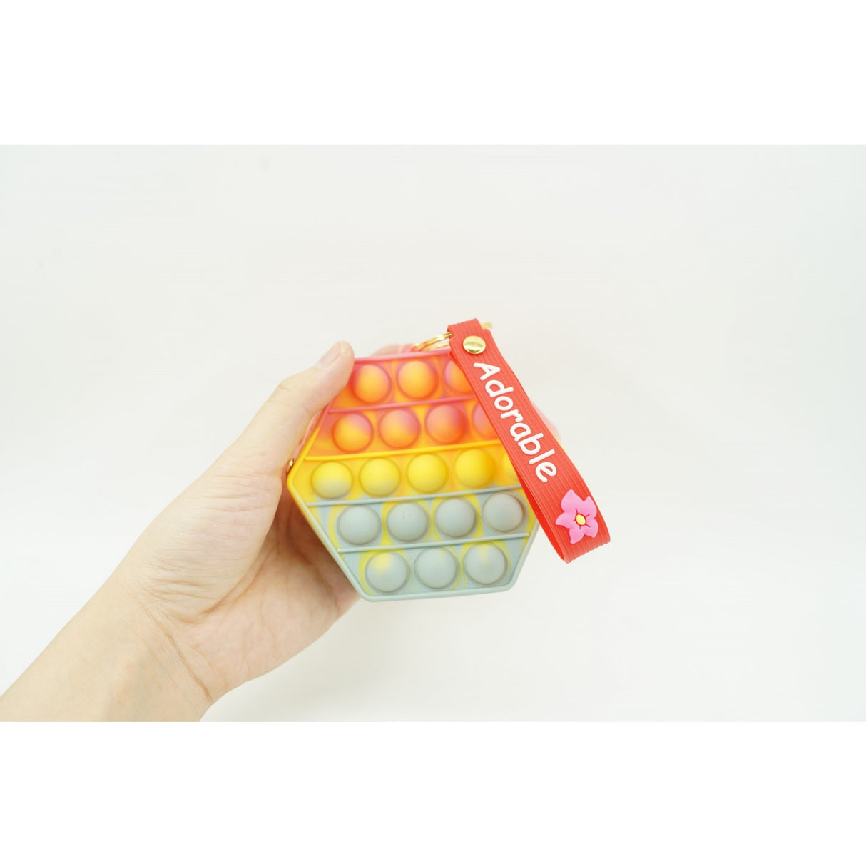 Jucarie Antistres Din Silicon, Pop It Now And Flip It, Portofel Hexagon, Rosu/