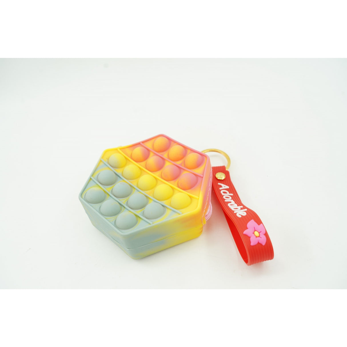 Jucarie Antistres Din Silicon, Pop It Now And Flip It, Portofel Hexagon, Rosu/
