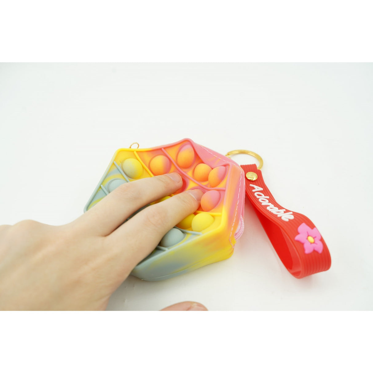 Jucarie Antistres Din Silicon, Pop It Now And Flip It, Portofel Hexagon, Rosu/