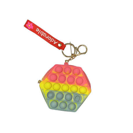 Jucarie Antistres Din Silicon, Pop It Now And Flip It, Portofel Hexagon, Roz/