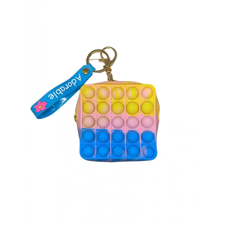 Jucarie Antistres Din Silicon, Pop It Now And Flip It, Portofel Patrat, Galben/