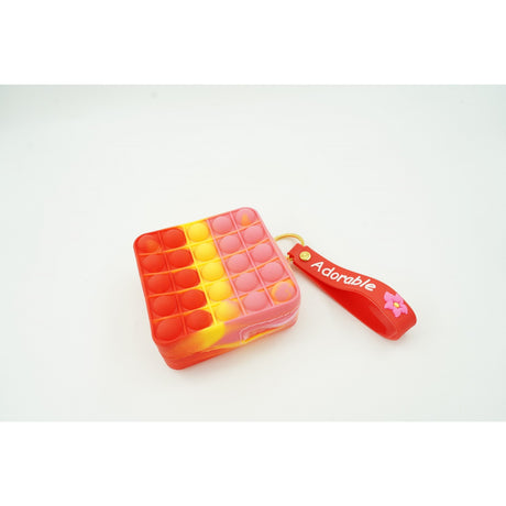 Jucarie Antistres Din Silicon, Pop It Now And Flip It, Portofel Patrat, Rosu/