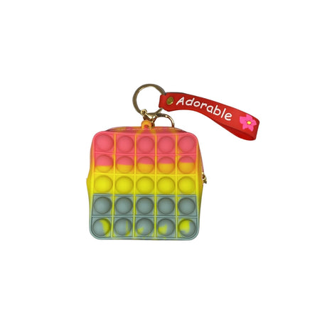 Jucarie Antistres Din Silicon, Pop It Now And Flip It, Portofel Patrat, Roz/