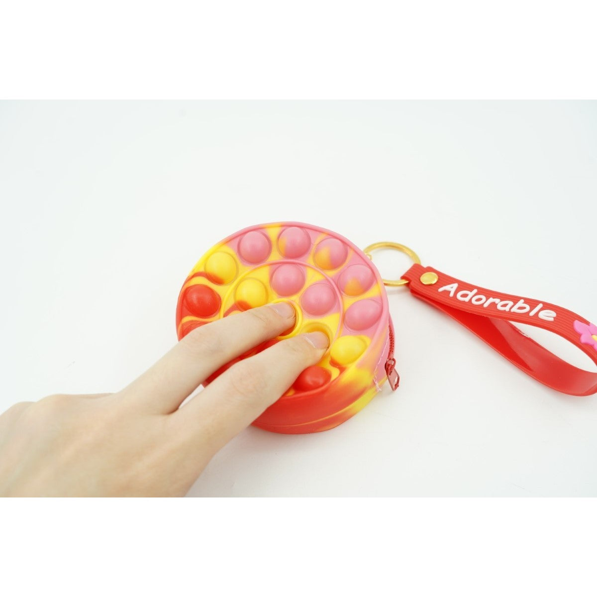 Jucarie Antistres Din Silicon, Pop It Now And Flip It, Portofel Rotund, Rosu/