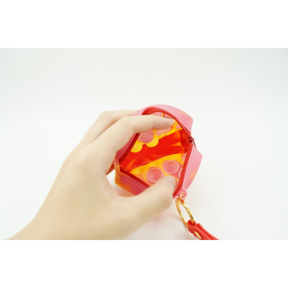 Jucarie Antistres Din Silicon, Pop It Now And Flip It, Portofel Rotund, Rosu/