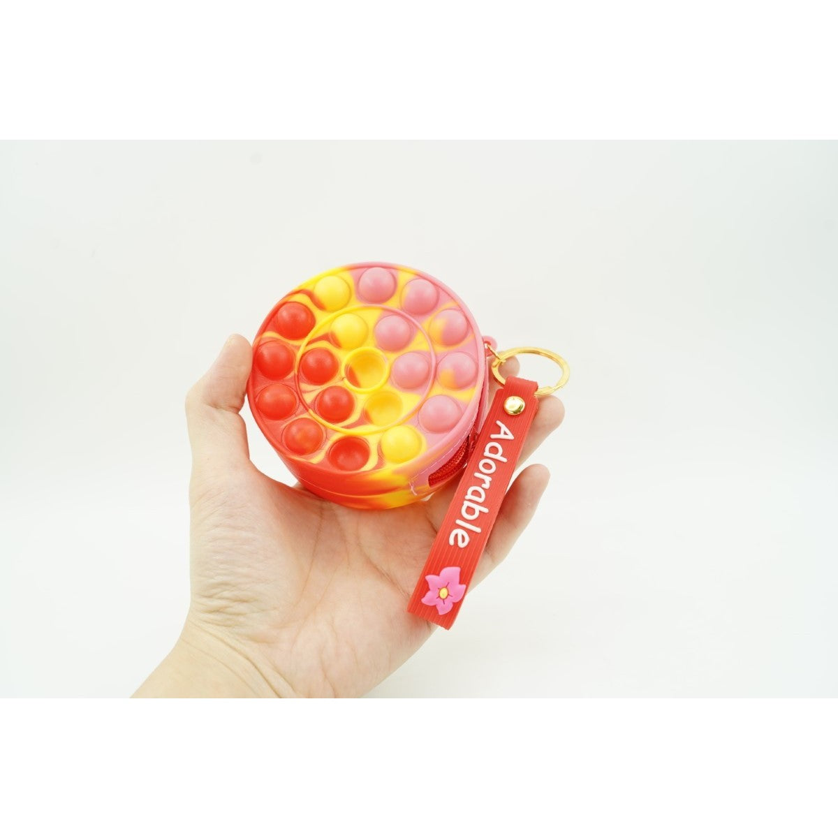 Jucarie Antistres Din Silicon, Pop It Now And Flip It, Portofel Rotund, Rosu/