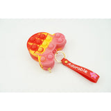 Jucarie antistres din silicon, Flippy, Pop It Now and Flip It, Portofel ursulet, Alb/Galben - vivimall.ro