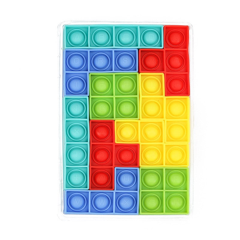 Jucarie antistres din silicon Flippy, Pop it Now and Flip It , Puzzle Soft Blocks , 10 piese, Multicolor - vivimall.ro