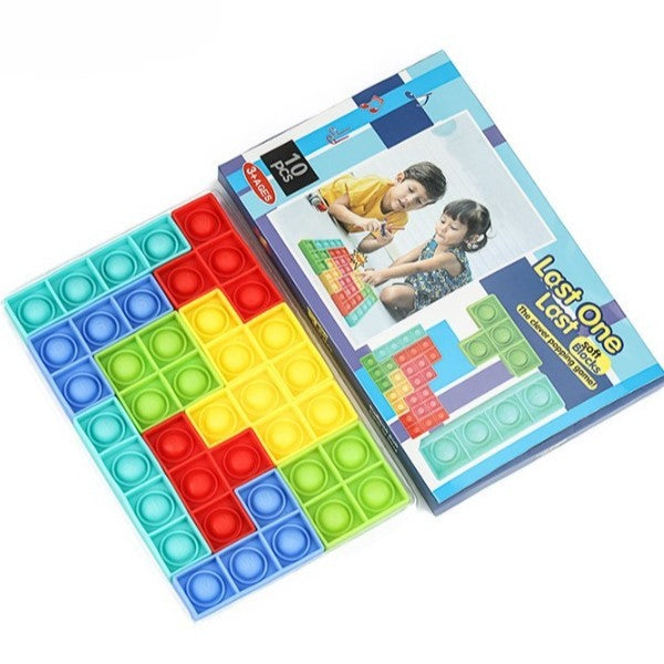 Jucarie Antistres Din Silicon Pop It Now And Flip It, Puzzle Soft Blocks, 10 Piese