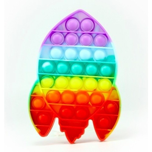 Jucarie Antistres Din Silicon, Pop It Now And Flip It, Racheta, Curcubeu