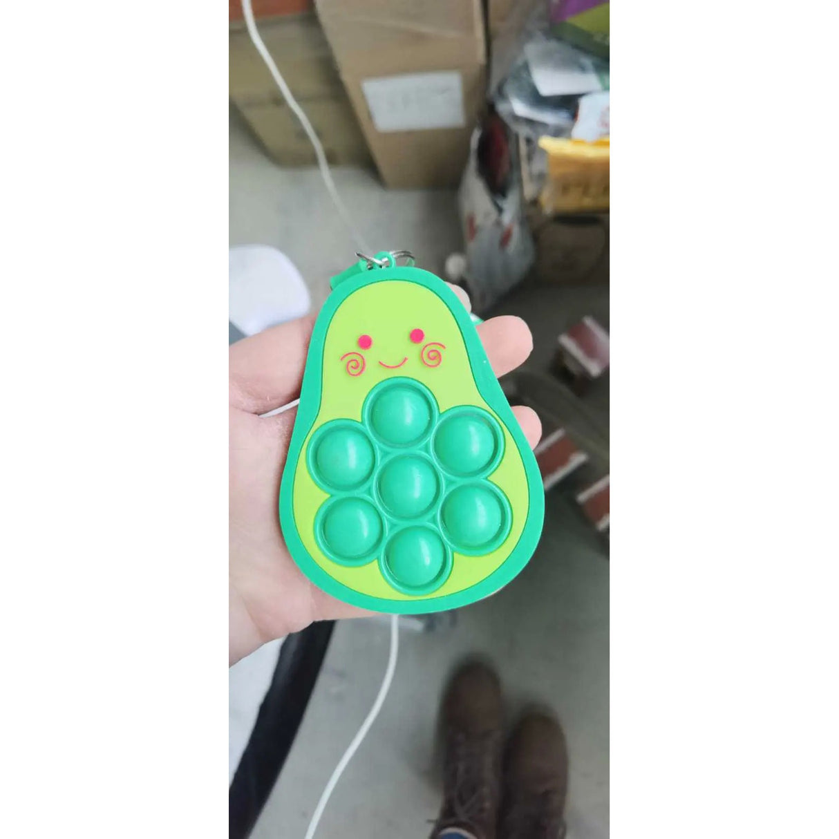 Jucarie antistres din silicon, Vivimall, Pop It Now and Flip It, Simple Dimple, Breloc, Avocado, Verde, Resigilat - vivimall.ro