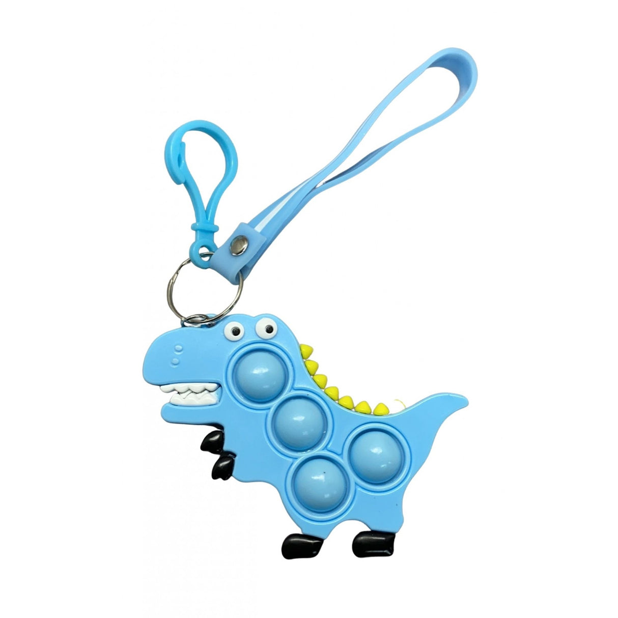 Jucarie Antistres Din Silicon, Pop It Now And Flip It, Simple Dimple, Breloc, Dinozaur, Bleu