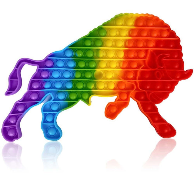 Jucarie antistres din silicon, Vivimall, Pop It Now and Flip It, Taur, Multicolor - vivimall.ro