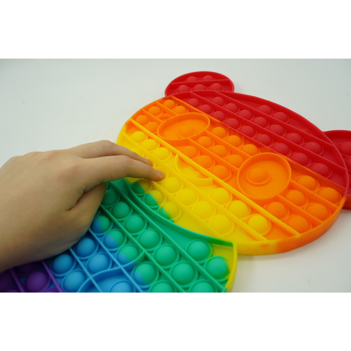 Jucarie antistres din silicon Vivimall, Pop it Now and Flip It , Ursulet mare, Multicolor - vivimall.ro