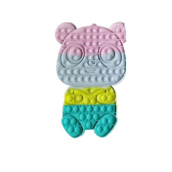 Jucarie antistres din silicon Flippy, Pop it Now and Flip It , Ursulet Panda, Multicolor, Model 1 - vivimall.ro