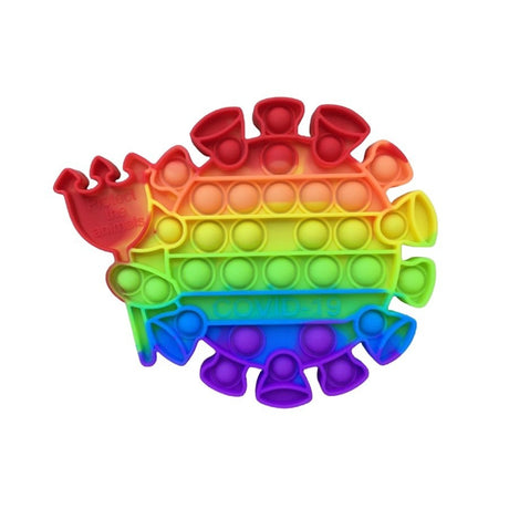 Jucarie Antistres Din Silicon, Pop It Now And Flip It, Virus, Multicolor - vivimall.ro