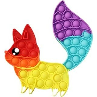 Jucarie antistres din silicon, Vivimall, Pop It Now and Flip It, Vulpe, Multicolor - vivimall.ro